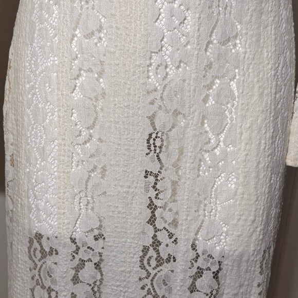 Sheer Lace Maxi Dress Off the Shoulder Bell Sleeves Size Medium - Picture 10 of 13